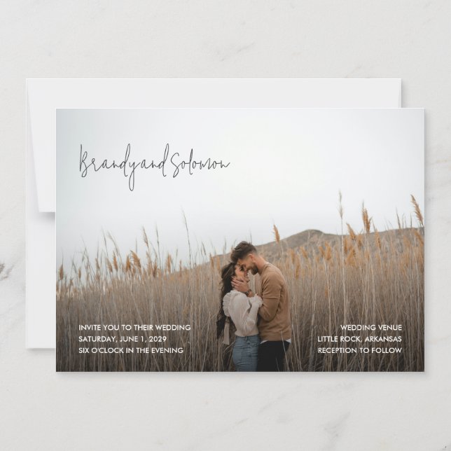Convite Magnético Casamento de Foto Elegante Moderno (Frente)