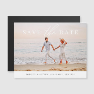 Convite Magnético Casamento de Foto Minimalista Simples Chic Salve A