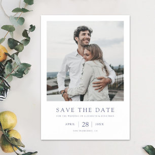 Convite Magnético Casamento de Foto Moderno Elegante Simples Salve a