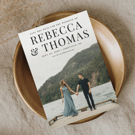 Convite Magnético Casamento de fotos com retrato moderno salve a dat