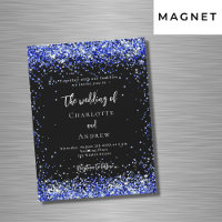 Casamento de luxo com confete azul-real preto