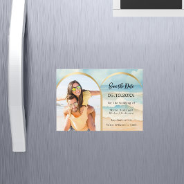 Convite Magnético Casamento de praia em Photo Arch Salve o ímã dage