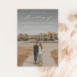 Convite Magnético Casamento de Sobreposição de Fotos do Script Elega