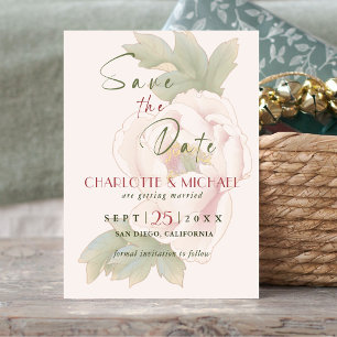 Convite Magnético Casamento do Elegante Blush Peony Rosa Salve a Dat