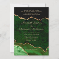 Casamento Dourado de Agate Glitter Elegante Verde