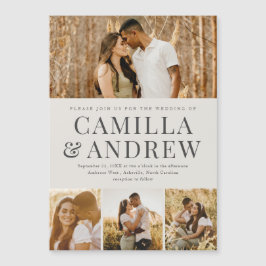 Convite Magnético Casamento Elegante de Foto Moderno 4