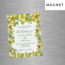 Convite Magnético Casamento elegante de luxo com limões