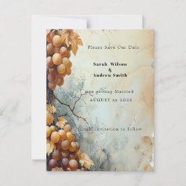 Convite Magnético Casamento Elegante em Vinícola com Aquarela Save t