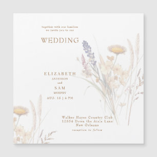 Convite Magnético Casamento Floral de Outono Quadrado