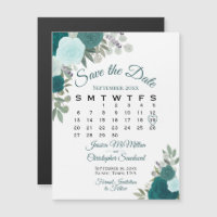 Casamento Floral Rustic Teal Salva o Calendário de