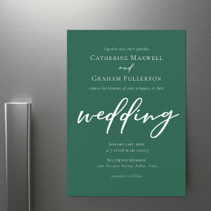 Convite Magnético Casamento Floresta Branca Esmeralda Verde