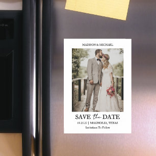Convite Magnético Casamento Foto Moderno Save The Date
