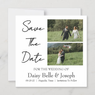 Convite Magnético Casamento Foto Moderno Save The Date Script