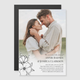 Convite Magnético Casamento Fotográfico das Flores Brancas