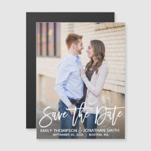 Convite Magnético Casamento Fotográfico Moderno Salve As Imagens De