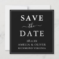 Casamento Minimalista Preto Atemporal Salve A Data