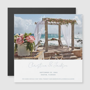 Convite Magnético Casamento na Praia Foto Save the Date