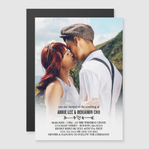 Convite Magnético Casamento Personalizado de Fotografias de Coraçã