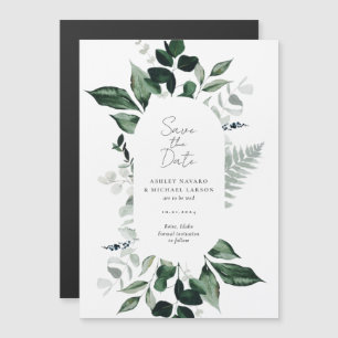 Convite Magnético Casamento Rustic Greenery Salve o ímã de data