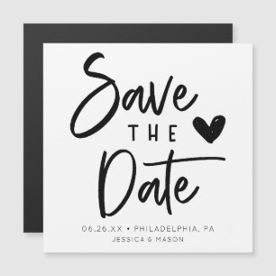 Convite Magnético Casamento Rustic Manuscrito Salvar A Data