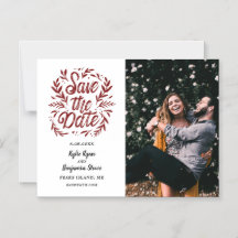 Casamento Salva a Data Foto Caligrafia Botânica