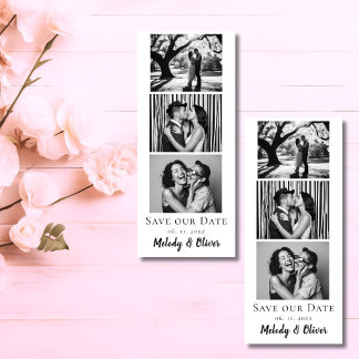 Convite Magnético Casamento Salve a data Foto Booth Strip