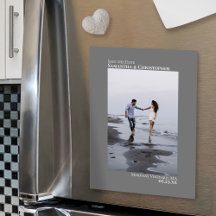 Casamento Salve a data Foto vertical Cinza mínima