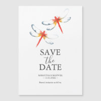Casamento Salve A Data Magnets Red Dragonfly