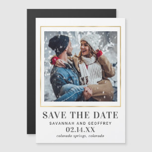 Convite Magnético Casamento Salve o ímã de data, uma foto