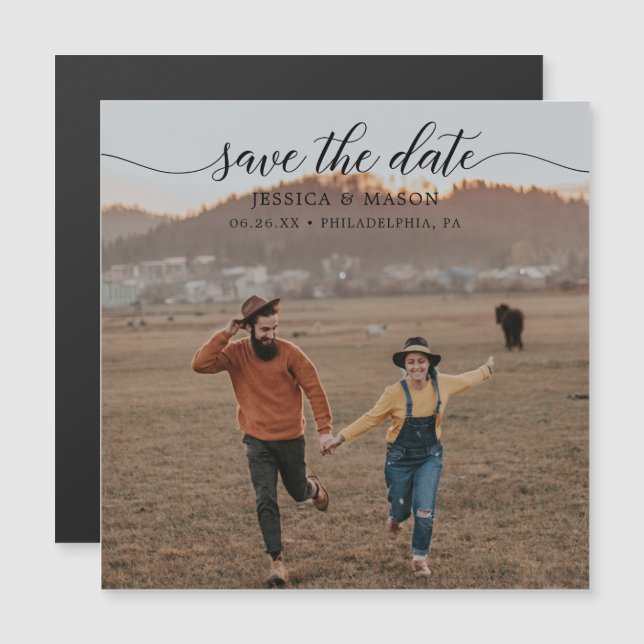 Convite Magnético Casamento Salve Os Ampliações De Data - Salve As D (Frente/Verso)