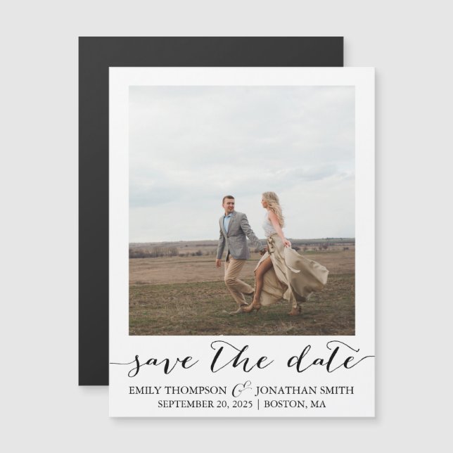 Convite Magnético Casamento Salve Os Magnetos De Data Com Uma Imagem (Frente/Verso)