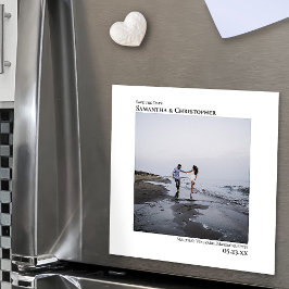 Convite Magnético Casamento Simples Minimalista Salve a Foto da Data