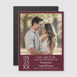 Convite Magnético Casamento Simples Moderno Salva a Data Foto Borgon