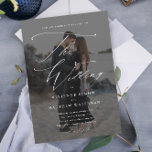 Convite Magnético Casamento Simples Preto e Branco<br><div class="desc">Um Convite Simples de Casamento Negro e Branco,  com roteiro moderno e texto clássico. O dorso é magnético. Clique no botão editar para personalizar este design.</div>
