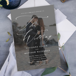 Convite Magnético Casamento Simples Preto e Branco