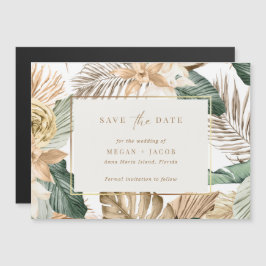 Convite Magnético Casamento Tropical de Praia Salva a Data