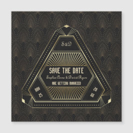 Convite Magnético Casamento Vintage Gold Great Gatsby Save The Date