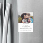 Convite Magnético Casual de Fotografia de RSVP QR All-In-One Modern<br><div class="desc">Convide a família e os amigos para uma simples celebração de na moda casamento com ímãs únicos de convites de código QR multifunções. Com esses cartões magnéticos, você pode convidar convidados de casamento para a sua próxima comemoração de dia especial, fornecer todos os detalhes importantes (como instruções, registros, acomodações de...</div>