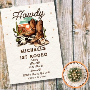 Convite Magnético Caubói Festa Rodeio Western Aniversário Crianças