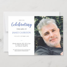 Celebração Azul do Funeral da Vida com Foto