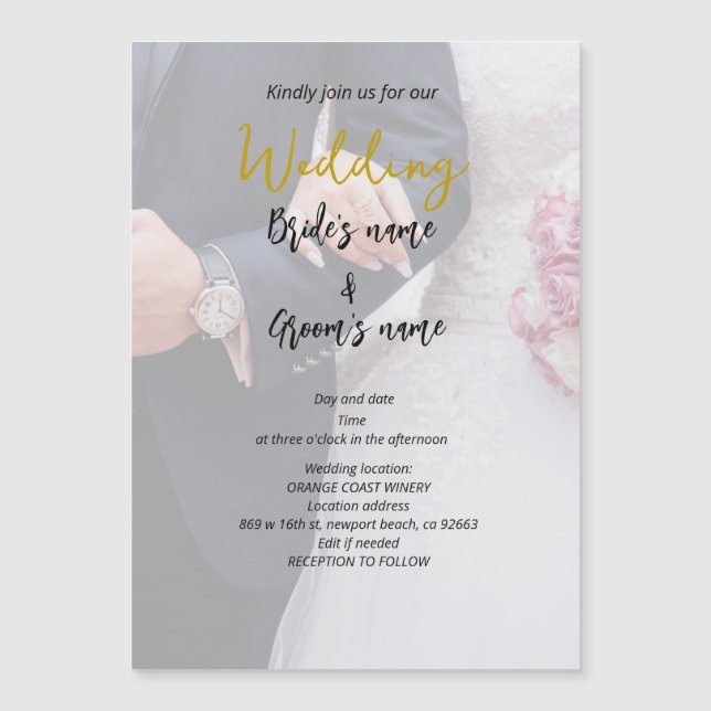 Convite Magnético Celebração de festa noiva (Frente)