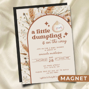 Convite Magnético Chá de fraldas de Bao para lixar com Aquarela Neut