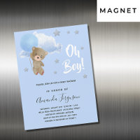 Chá de fraldas ursinho ursinho azul estrelas luxuo