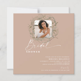 Convite Magnético Chá de panela de Foto Eucalyptus Greenery M