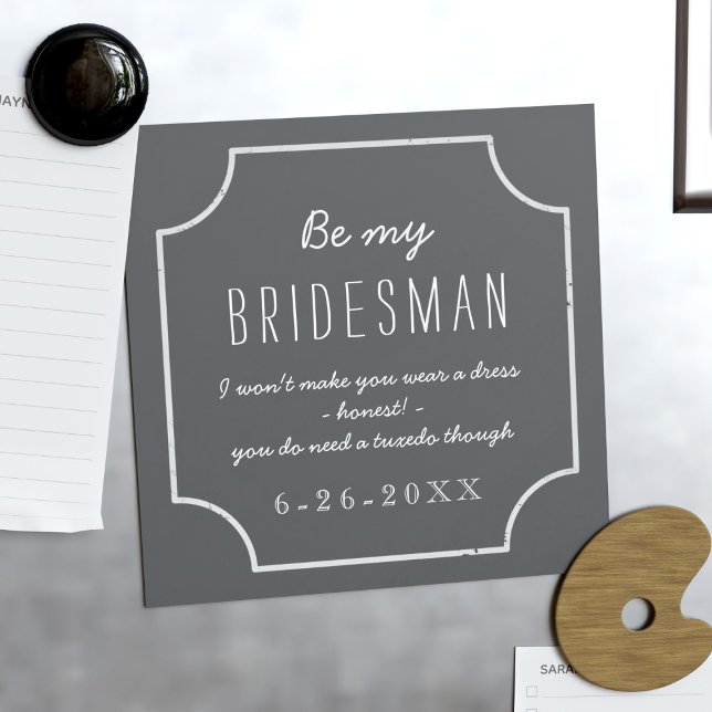 Convite Magnético Chalkboard Wedding Seja Minha Proposta De Bridesma (Use this magnetic proposal card for your Bridesman and get him to stick it on his fridge.)