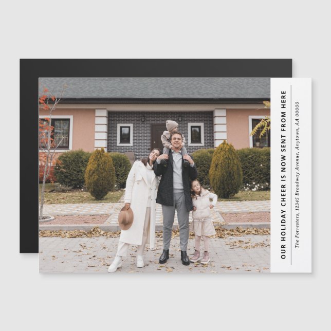 Convite Magnético Cheer é agora daqui Anúncio móvel de feriado (Frente/Verso)