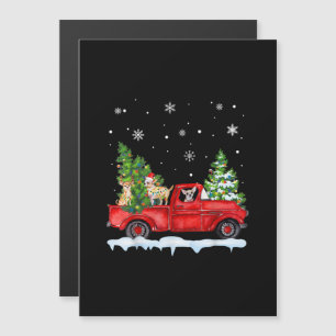Convite Magnético Chihuahua Engraçado Com Caminhão Vermelho Natal Fé