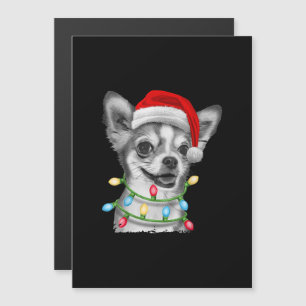 Convite Magnético chihuahua santa luzes árvore de natal presentes de