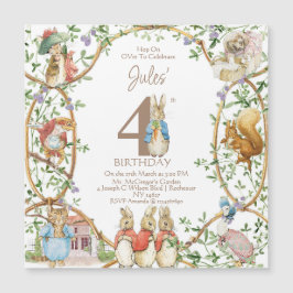 Convite Magnético Clássico Peter, o Aniversário do Coelho