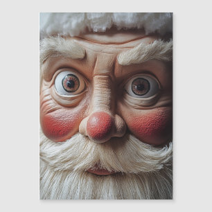 Convite Magnético Close-Up da Expressão Surpresa do Papai Noel